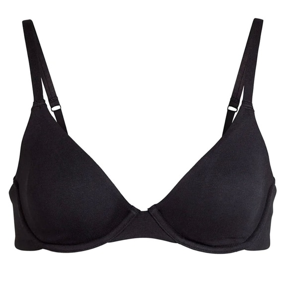 SKIMS Cotton Jersey T-Shirt Bra Soot 34C - Picture 1 of 2